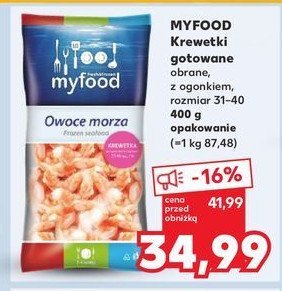 Krewetki gotowane obrane 31/40 Myfood promocja