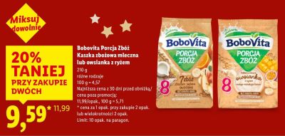 Porcja Zbóż kaszka zbożowa mleczna promocja w Lidl