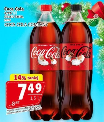 Coca Cola classic taste, zero 1,5l promocja w Prim Market