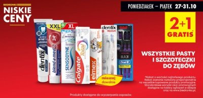 Wszystkie pasty i szczoteczki do zębów 2+1 GRATIS promocja w Biedronka