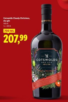 Gin dry Cloudy Christmas promocja w Lidl