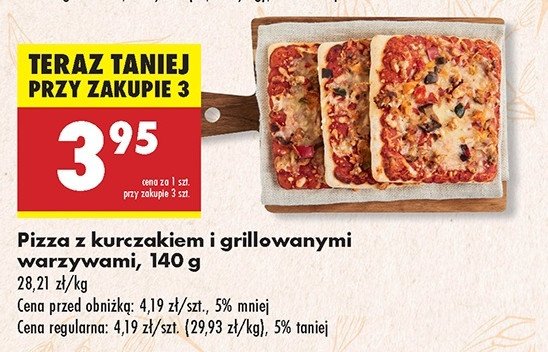 Pizza z kurczakiem i grillowanymi warzywami promocja