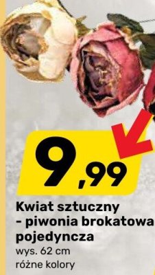Kwiat sztuczny - piwonia brokatowa pojedyncza promocja w Bricomarche