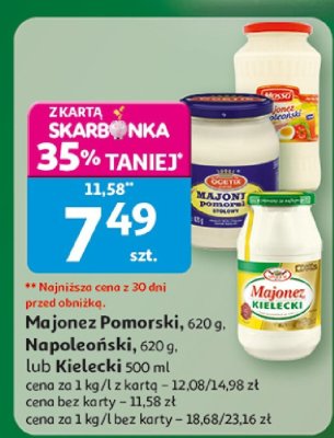 Majonez Pomorski 620g, Napoleoński 620g lub Kielecki 500ml promocja w Auchan