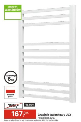 Grzejnik łazienkowy LUX promocja w Leroy Merlin