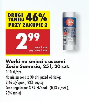 Worki na śmieci z uszami 25l Zosia samosia promocja