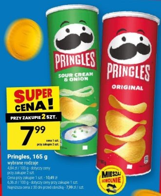 Chipsy Pringles Sour Cream & Onion, 165 g promocja w Twój Market