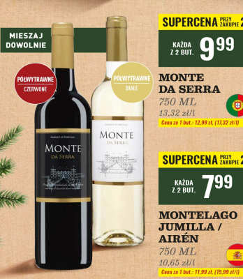 Wino Monte da Serra półwytrawne czerwone promocja w Biedronka