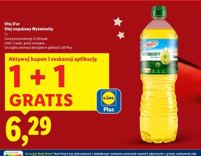 Olej rzepakowy Wyśmienity Vita D'or promocja w Lidl