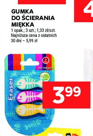 Gumka do ścierania fish Keyroad promocja