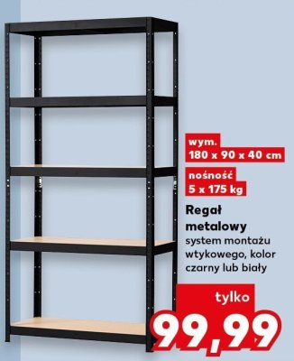 Regał metalowy wym. 180 x 90 x 40 cm, nośność 5 x 175 kg Kaufland promocja w Kaufland