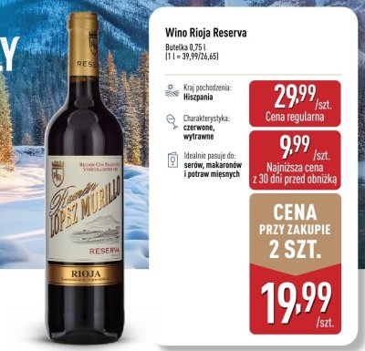 Wino Rioja Reserva promocja w Aldi