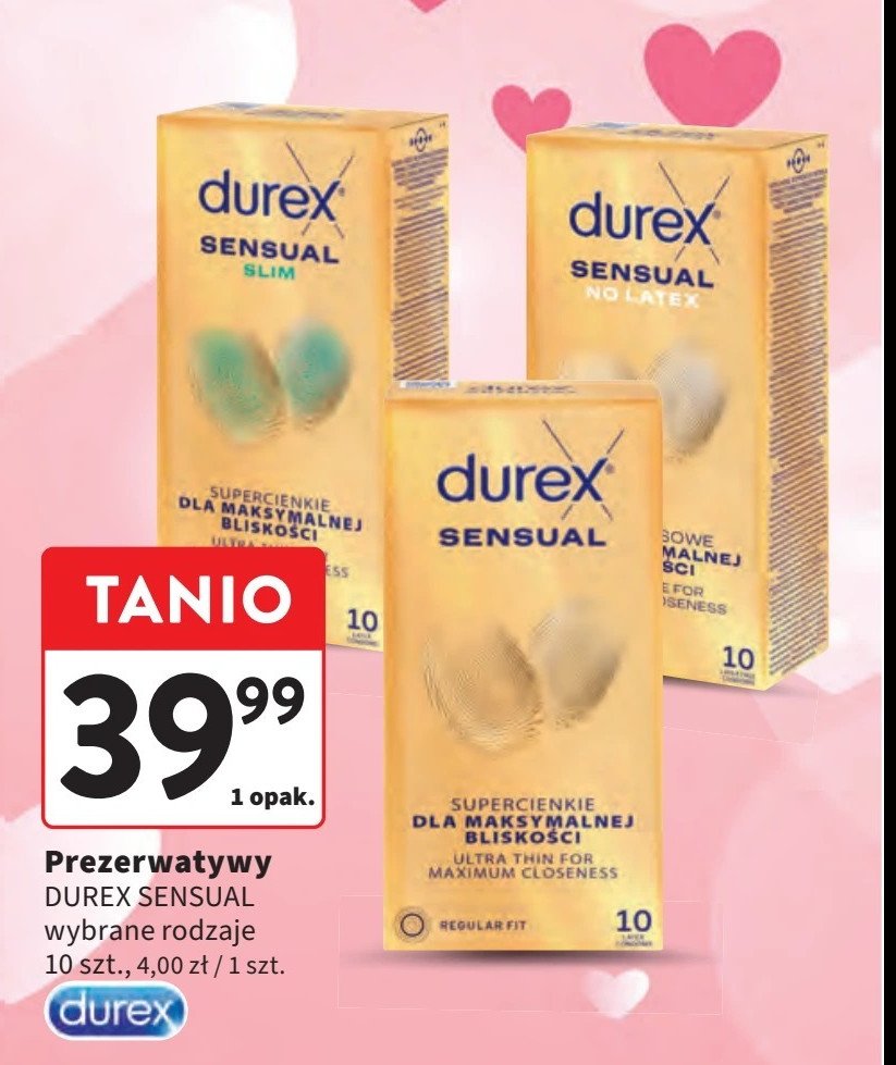 Prezerwatywy extra lube Durex sensual promocja