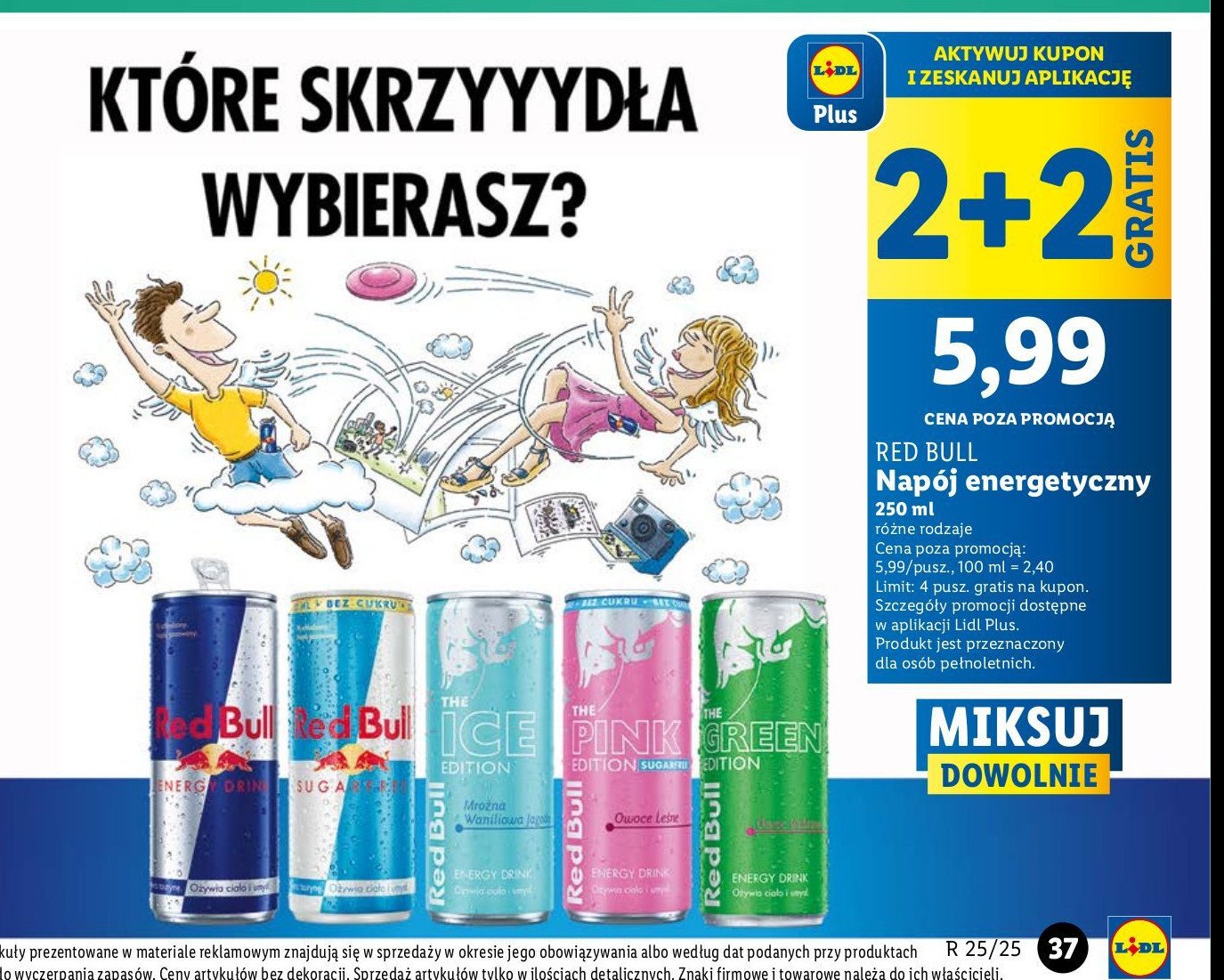 Napoj energetyczny Red bull the green edition promocja w Lidl