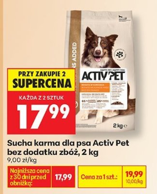 Sucha karma dla psa bez dodatku zbóż, 2 kg promocja w Biedronka
