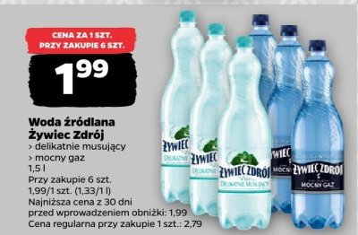 Woda źródlana mocno gaz. promocja w Netto