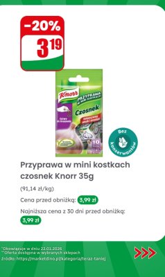 Przyprawa w mini kostkach czosnek Knorr 35g promocja w Dino