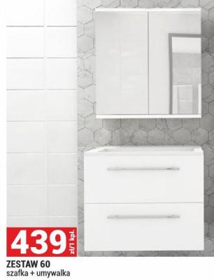 Zestaw VENTO ZESTAW 60 szafka + umywalka kolor biały promocja w Merkury Market