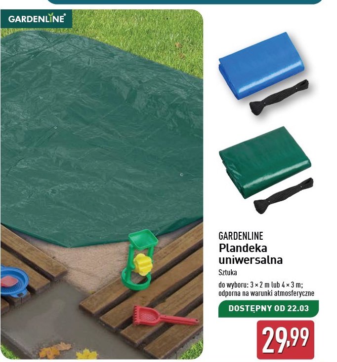 Plandeka uniwersalna 4 x 3 m GARDEN LINE promocja w Aldi