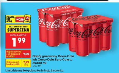 Napój gazowany Coca-Cola lub Coca-Cola Zero Cukru promocja w Biedronka