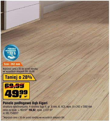 Panele podłogowe Dąb Figari promocja w OBI