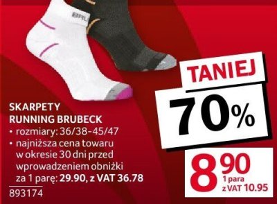 Skarpety Running Brubeck rozmiar 35-46, 45-47 promocja w Selgros