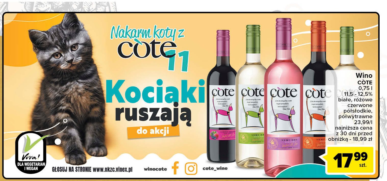 Wino Cote rose semi sweet promocja