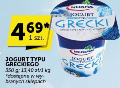 Jogurt typu greckiego Mlekpol promocja w Euro Sklep
