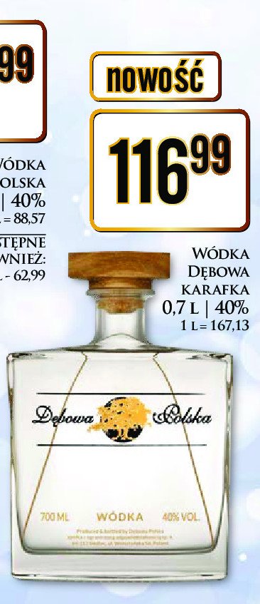 Wódka karafka Dębowa polska promocja