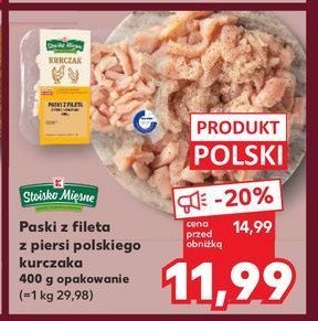 Paski z fileta z piersi kurczaka Stoisko mięsne promocja