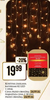 Kurtyna zasilana bateriami 82 LED promocja w Dino