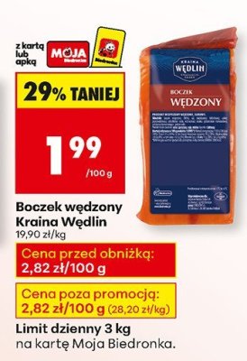 Boczek wędzony Kraina Wędlin promocja w Biedronka