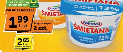 Śmietana Piątnica 12-18% wybrane rodzaje promocja w Groszek