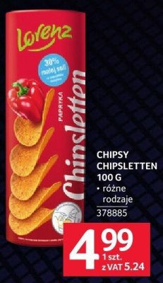 Chipsy Chipsletten papryka 100g promocja w Selgros