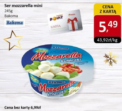 Ser mozzarella mini 245g Bakoma promocja w Market Point