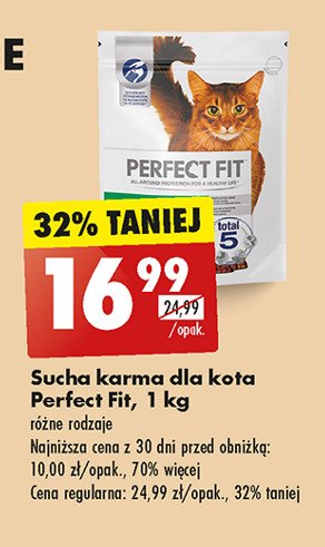 Karma dla kota sterile 1+ Perfect fit promocja w Biedronka