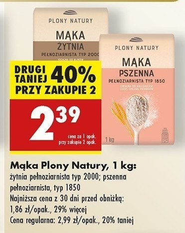 Mąka pszenna pełnoziarnista typ 1850 Plony natury promocja