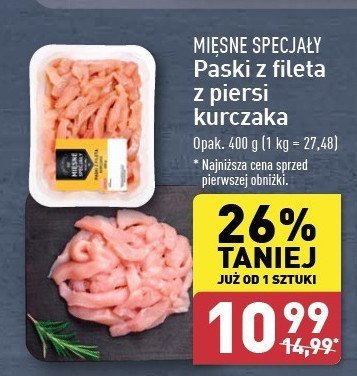 Paski z fileta z piersi kurczaka Mięsne specjały zawsze świeże promocja