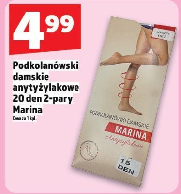 Podkolanówki damskie antyżyłakowe 20 den 2-pary Marina promocja w TOPAZ