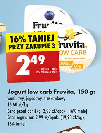 Jogurt truskawkowy Fruvita low carb promocja