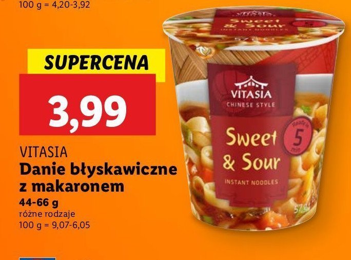 Danie  z makaronem Vitasia promocja w Lidl