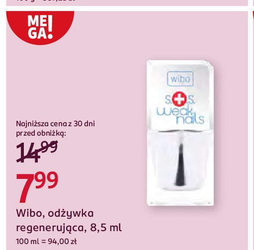 Odżywka regenerująca Wibo sos weal nails promocja