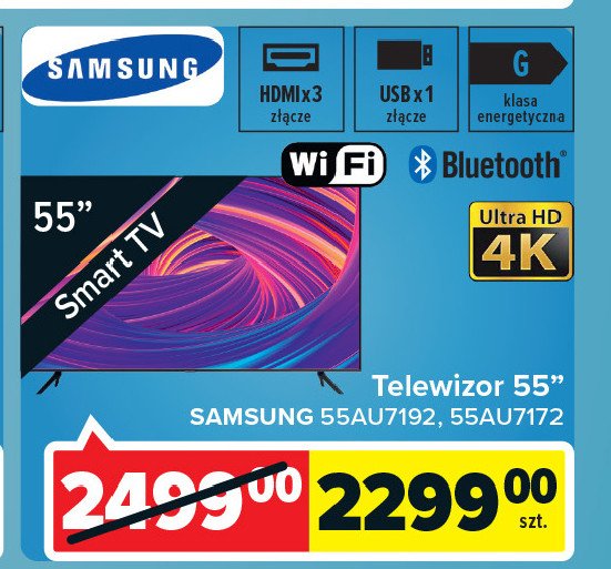 Telewizor 55" ue55au7192u Samsung promocja
