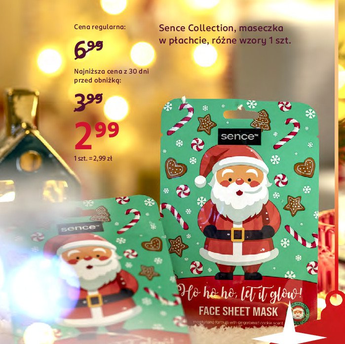 Maseczka do twarzy ho ho ho Sence collection promocja w Rossmann