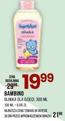 Oliwka dla dzieci BAMBINO promocja w Drogerie Natura