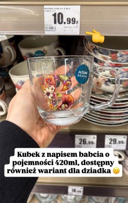 Kubek z napisem babcia Altom Design 420ml promocja w Intermarche