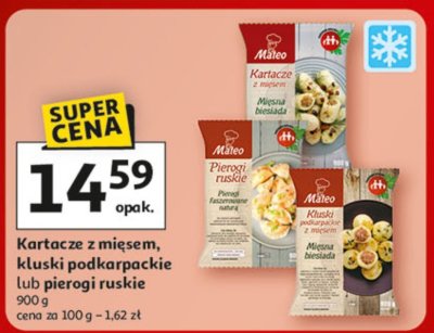 Kartacze z mięsem, kluski podkarpackie lub pierogi ruskie Alveo 900 g promocja w Auchan