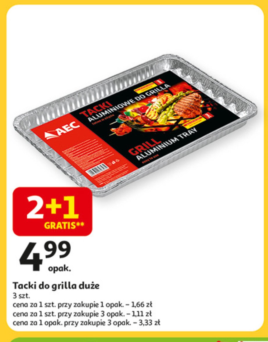 Tacki aluminiowe na grilla Aec promocja w Auchan