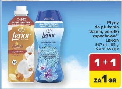 Płyn do płukania tkanin Lenor 987 ml promocja w Carrefour Market