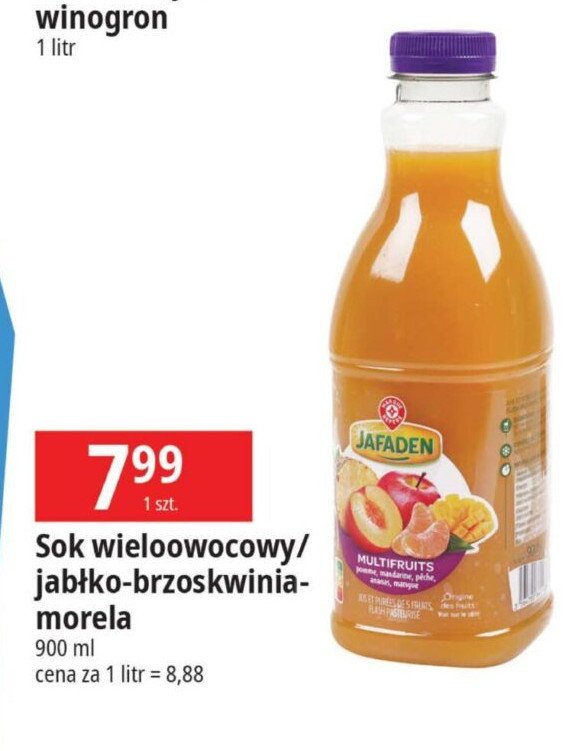 Sok jabłko-brzoskwinia-morela Wiodąca marka jafaden promocja